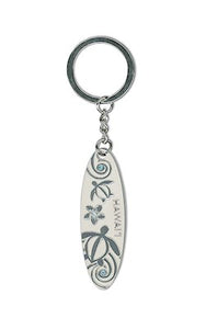 Keychain Honu Swirl, Hawaii, Pewter - The Hawaii Store