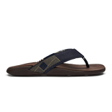 Olukai "Tuahine" Men's Trench Leather Sandal- Blue/Dark Wood