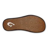 Olukai "Maha" Men's Black Sandals- Underside with Olukai Logo