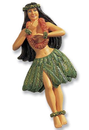 Hand-Painted Hula Girl Magnet