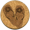 Grafixmat "Flip Flops" Laser-engraved Cork Coaster