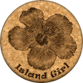 Grafixmat "Island Girl Flower" Laser-engraved Cork Coaster