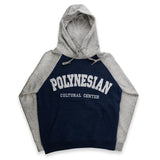 "Polynesian Cultural Center" 2-Tone Raglan Hoodie, Light Grey & Charcoal