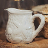 Coastal White Ceramic Creamer Pitcher