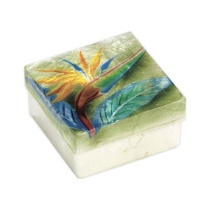 Kubla Crafts Hand-painted "Bird of Paradise" Capiz Keepsake Box - The Hawaii Store