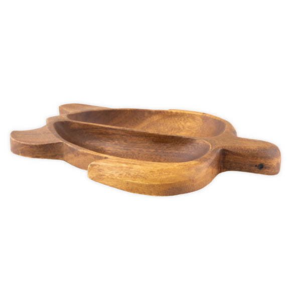 2-Compartment Honu Acacia Wood Serving Tray