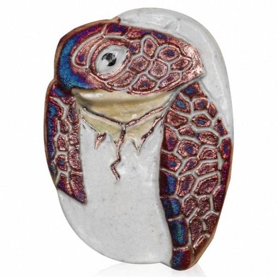 Raku Turtle Hatchling  Refrigerator Magnet