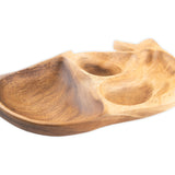 3-Compartment Acacia Wood Dolphin Tray