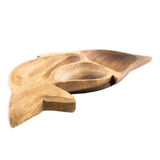 3-Compartment Acacia Wood Dolphin Tray