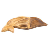 3-Compartment Acacia Wood Dolphin Tray