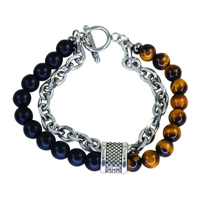 Mad Man "Yin/Yang" Tiger Eye Bracelet