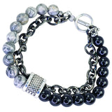 Mad Man "Yin/Yang" Men's Bracelet- Light Gray