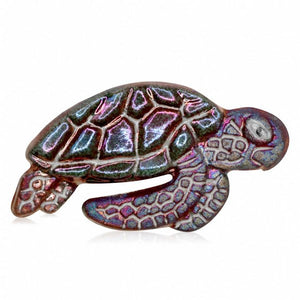 Raku-fired Sea Turtle Refrigerator Magnet 