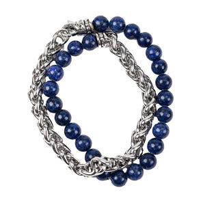 Mad Man Blue Stone and Steel Bracelet