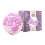 Cait + Co. Wild Blossom Soothing Tranquil Lavender Bath Bomb in packaging and out