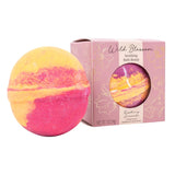 Cait + Co. Wild Blossom Soothing Raspberry Lemonade Bath Bomb in packaging and out.