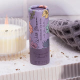 Cait + Co. Wild Blossom "Pomegranate Peach" Lip Balm with candle and towel