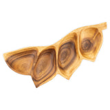 4-Compartment Bird of Paradise Acacia Wood Tray