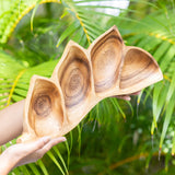 4-Compartment Bird of Paradise Acacia Wood Tray