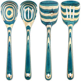 4-Piece" Mykonos" Birch Wood Cooking Utensil Set- Green