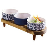 Mud Pie "Pine Hill" Dip Bowl Stand Set, 4-Piece