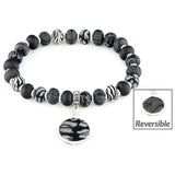 Zilzarah "Midnight Palm" Stretch Coin Bracelet