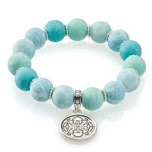 Jilzarah "Chunky Blossom" Clay Bead Bracelet- Maui Blue