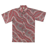 Go Barefoot "Floral Wave" Men's Aloha Shirt - Burgundy 