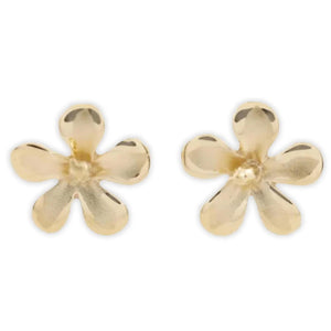 4K Gold Hibiscus Earrings- 0.5" x 0.5"