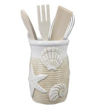 Boho Embossed Shell Ceramic Tool Holder Set, 5- Piece