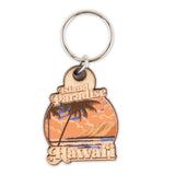 Hawaii "Island Paradise" Wood Keyring/Fob