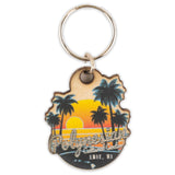 Polynesian Cultural Center "Fiery Sunset" Wood Key Fob/Ring