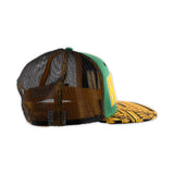 Side view of Hawaii Green & Yellow Flat Visor Ball Cap