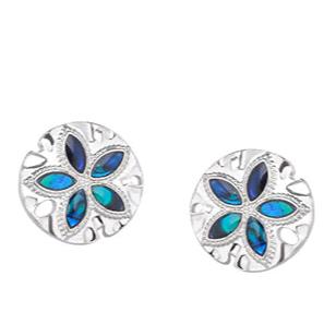 Lauren-Spencer Ocean Water Abalone Sand Dollar Earrings