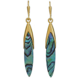 Ariki Paua Shell & 22K Gold Elongated Oval Earrings