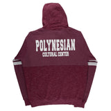 2XL Polynesian Cultural Center Adult Full Zip 2-Tone Maroon Hoodie- Back