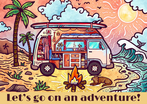 Surf Shack "Let's Go On An Adventure" Puzzle Postcard 