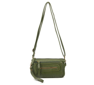 Ampere Creations "Anita" Cross/Writslet Handbag- Dark Green