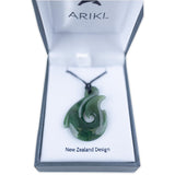 Ariki Nephrite Jade "Hei Matau" Fish Hook Pendant