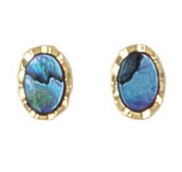 Ariki Oval Palladium & Paua Small Stud Earrings