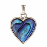 Ariki Paua & Palladium Heart Pendant