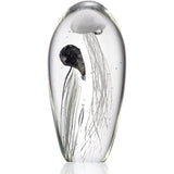 SPI White & Black Jellyfish Duo Glow in the Dark Art Glass 