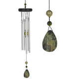 Woodstock Chimes "Aventurine Chakra" Wind Chime with closeup of windcatcher