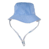 Dozer Reversible Baby Boys Bucket Hat- Slater Blue- Solid Blue Side