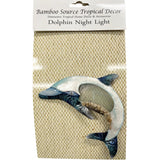 Blue Dolphin Metal and Capiz Night Light attached to packaging