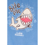 Earth Nymph "Bite Me" Boys Graphic Tee Shirt- Blue