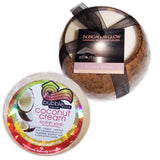 Bubble Shack "Coconut Volcano" Loofah & Bungalow Glow"Coconut Cream" Candle Set