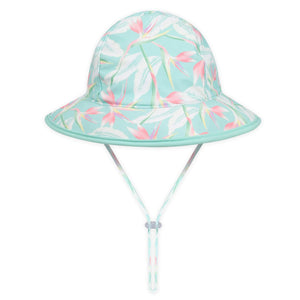 Mollymook "Eden" Baby Girls Reversible Bucket Hat- showing tropical floral print