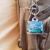 Beach Van Wooden Keyring-Fob