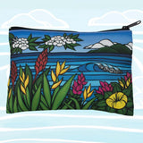 Black Sand "Flowers of Hawaii" Beach Clutch